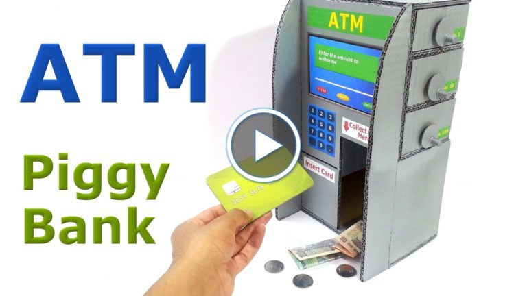 Homemade ATM, How to Make ATM Piggy Bank, atm piggy bank, toy atm machine, atm for kins, homemade atm piggy bank, piggy bank for kids,