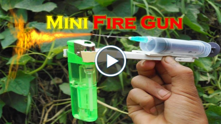 How To Make Mini Fire Gun, mini fire gun, fire gun, fire gun using thinner, lighter